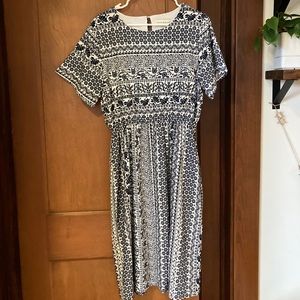 Piper & Scoot Navy Print Dress